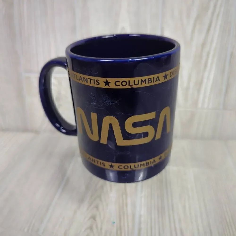 Nasa Space Shuttle Atlantis Columbia Discovery Endeavor Coffee Cup Mug Blue